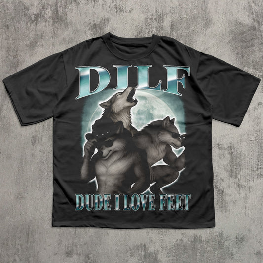 Dilf Dude I Love Feet Funny Meme T-shirt, Silly Shirt