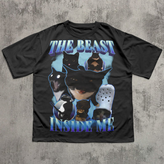Funny Cat T-shirt "The Beast Inside Me"