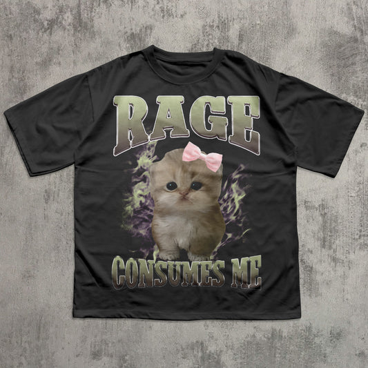 Rage Consumes Me Funny Cat Meme T-shirt