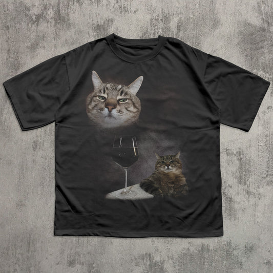 Funny Cat Elbow on table Meme T-shirt