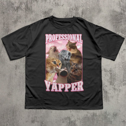 Professional Yapper Funny Cat Meme T-shirt