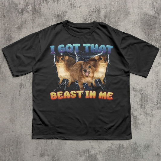 I got that beast in me Funny Rock Hyrax Meme T-Shirt