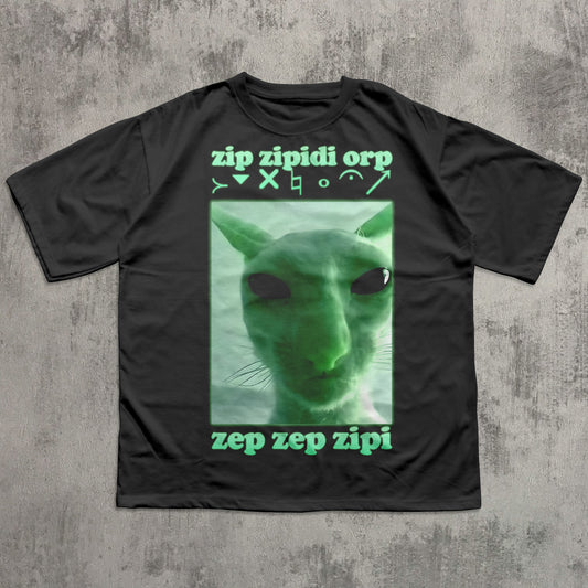 Alien Cat Meme T-shirt