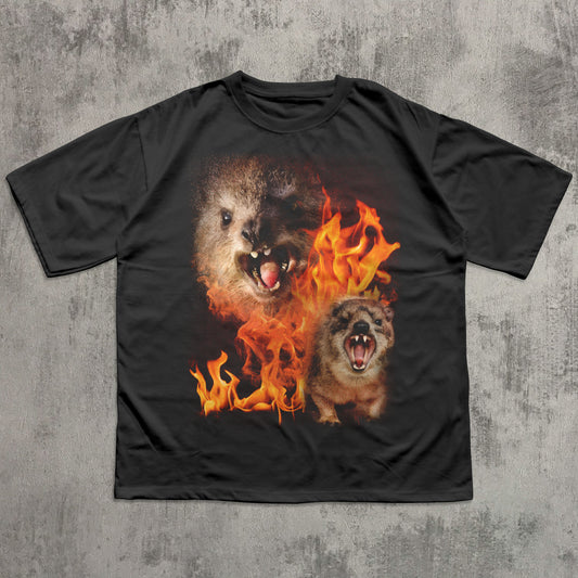 Funny Rock Hyrax Fire Meme T-shirt