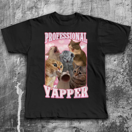 Professional Yapper Funny Cat Meme T-shirt