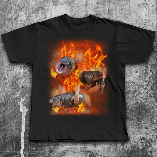 Moo Deng Funny Meme T-shirt