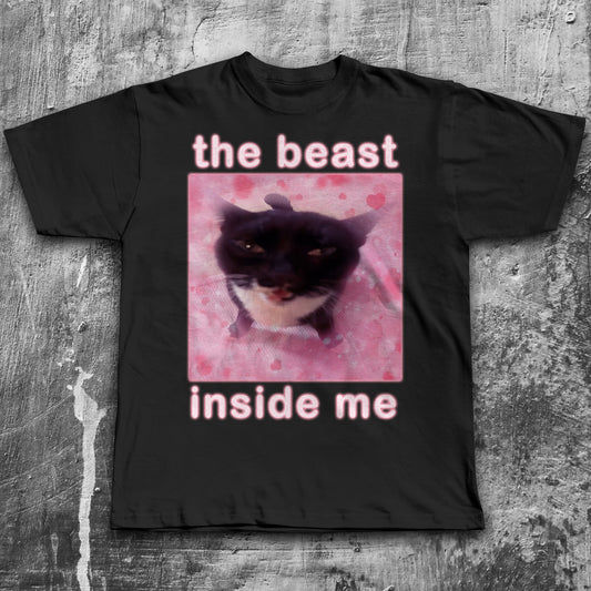 The Beast Inside Me Funny Cat Meme T-shirt