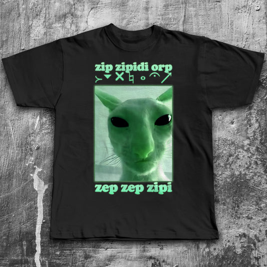 Alien Cat Meme T-shirt