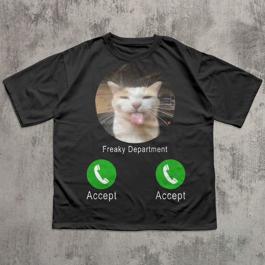 Freaky Department Funny Cat Meme Tee Shirt