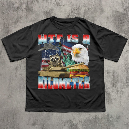 WTF Is A Kilometer Funny T-shirt, American Shirt, 90s Retro Bootleg Shirts, Vintage Graphic Tee