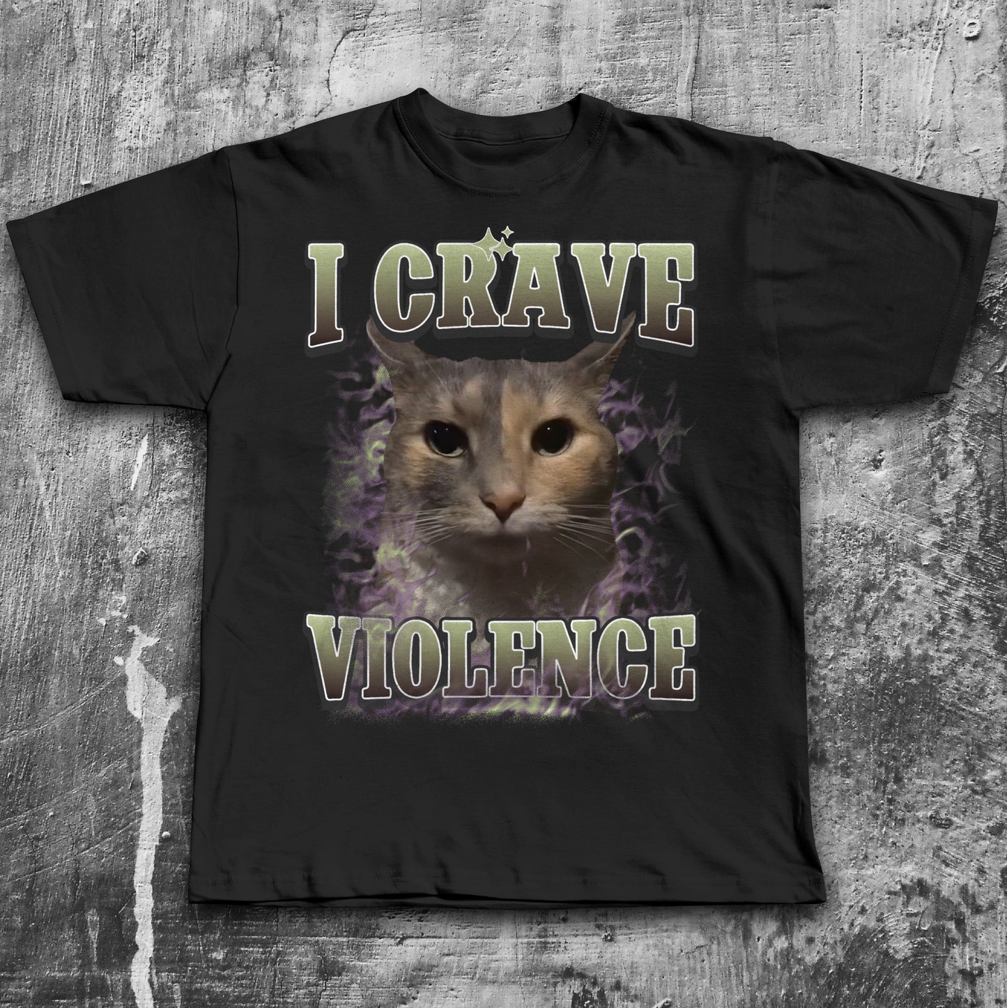 I crave Violence Funny Cat Meme T-shirt