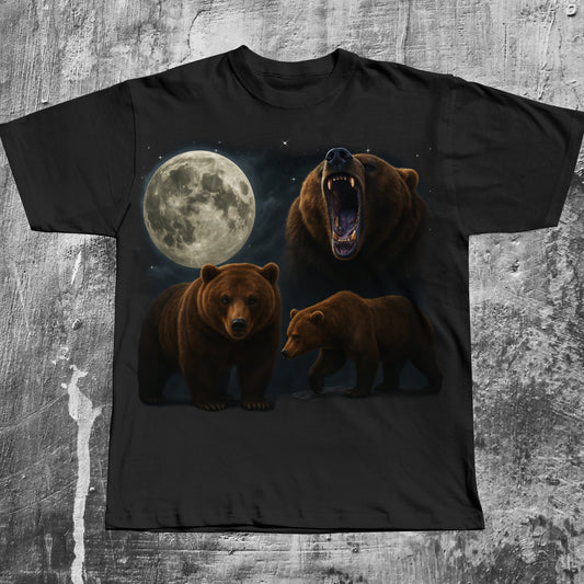 90s Retro Three Grizzly Bears Vintage Graphic T-shirts