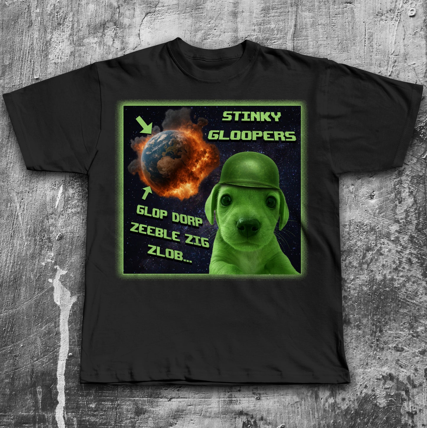 Funny Alien Dog Meme T-shirt, Dogs Lover Gift, Silly T-shirt, Glerp Glorp Tshirt