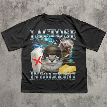 Lactose Intolerant Funny Cat Meme T-shirt, Lactose Shirt, Stupid Gifts, Silly Cats Tee, Weird Tshirt