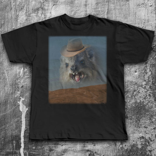 Funny Cowboy Hyrax Screaming T-shirt