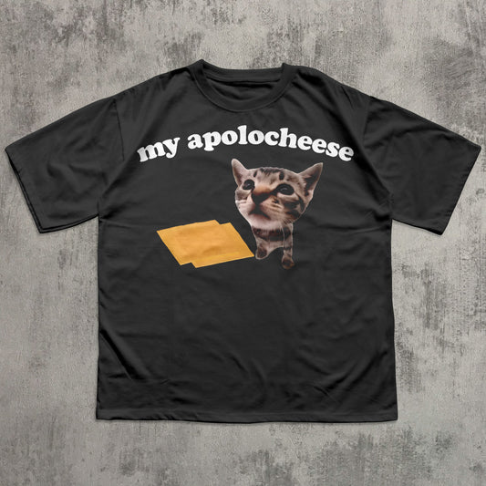 My Apolocheese Funny Cat Meme Tee Shirt Gift for Woman and Man