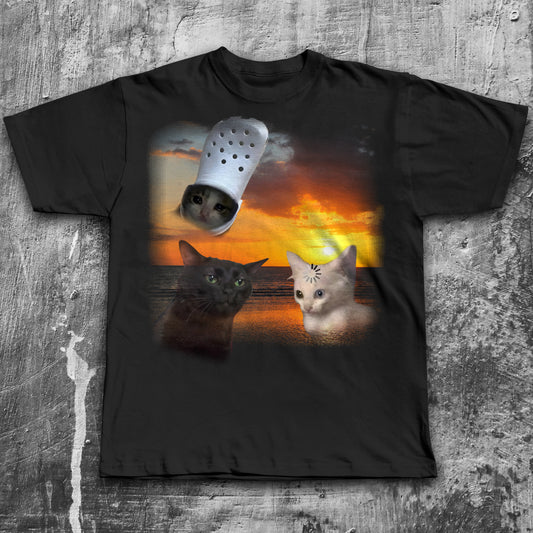 Three Cats Retro Graphic T-shirts