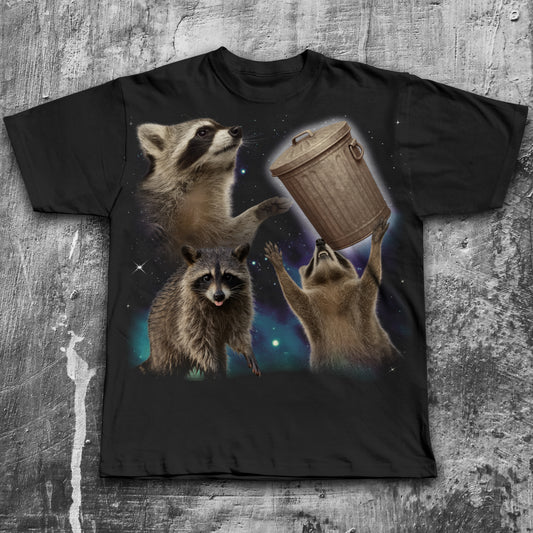 90s Retro Raccoons Trash Can T-shirt, Vintage Graphic Raccoon Shirt, Graphic Tees