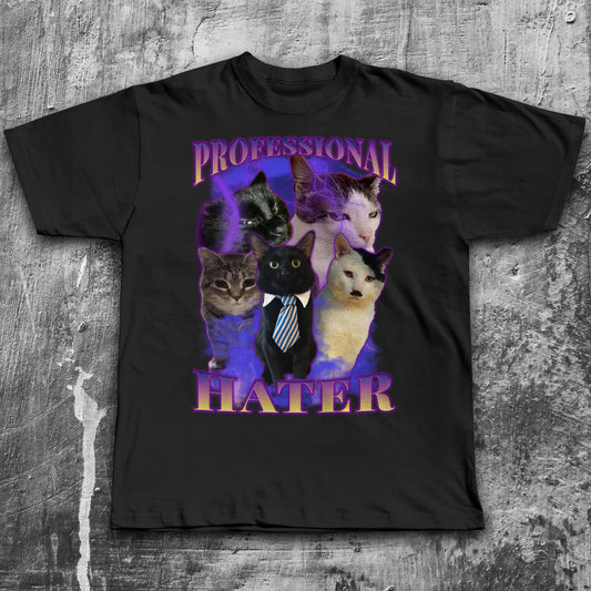 Professional Hater Funny Cat Meme Tee Shirt