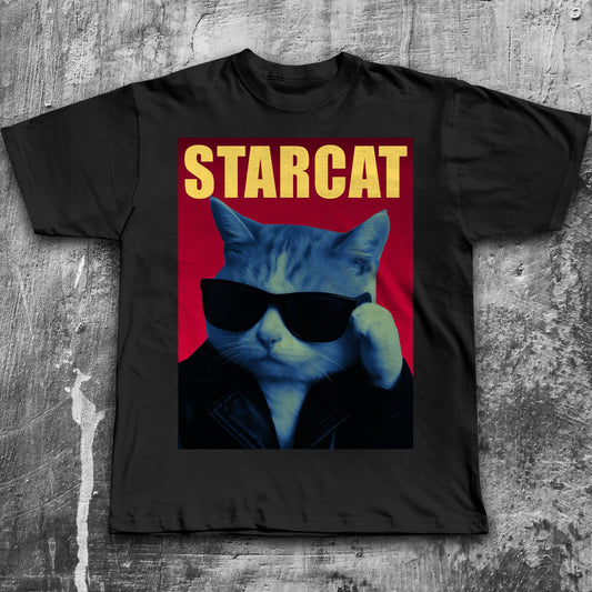 Starcat Funny Cat T-shirt, Parody Shirt, Stupid Tee