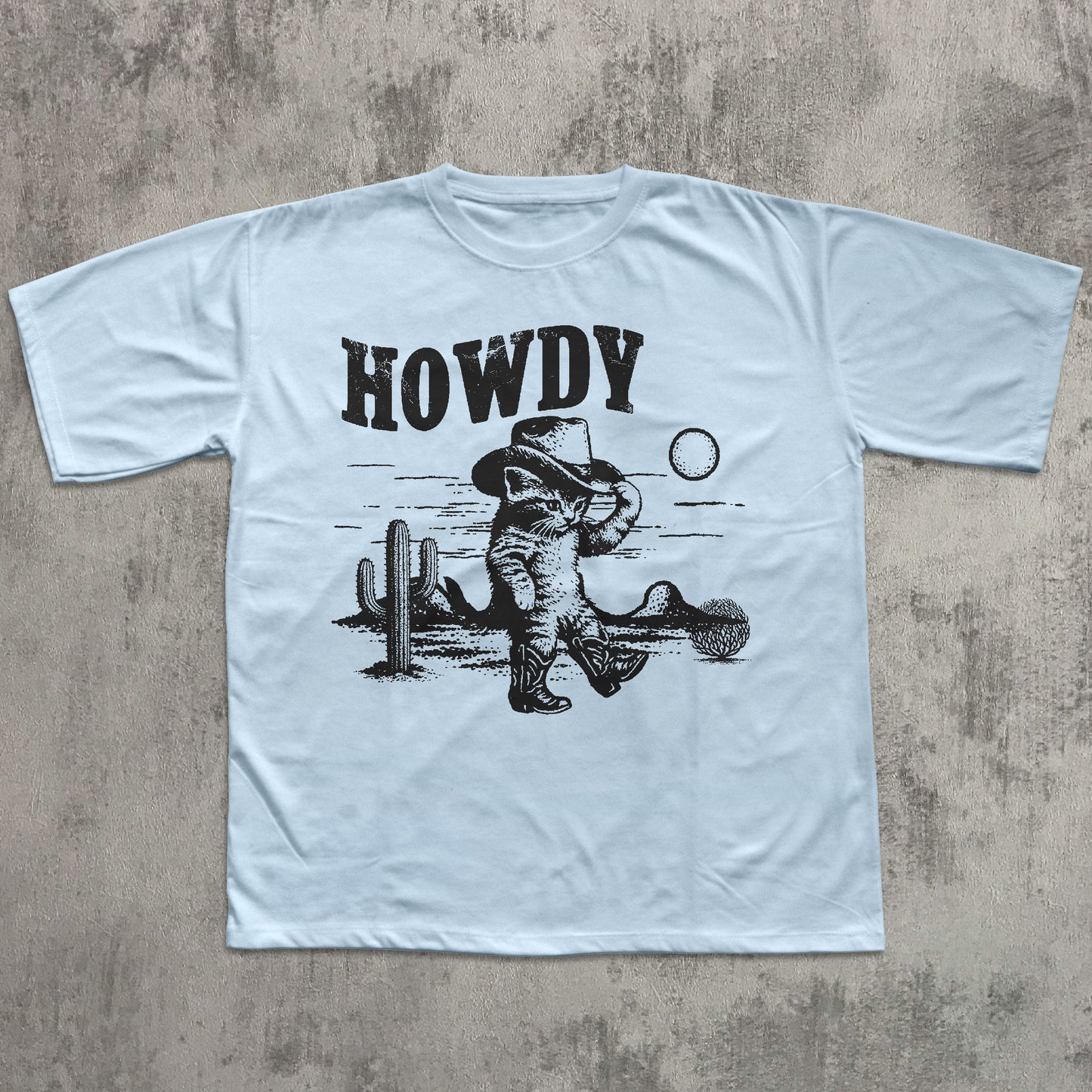 Howdy Graphic Cowboy Cat T-shirt
