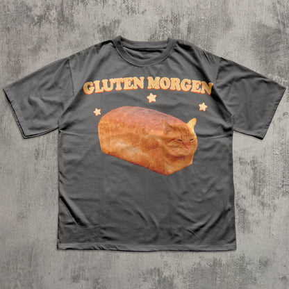 Gluten Morgen Funny Cat Meme T-shirt, Gift for Cat Lovers