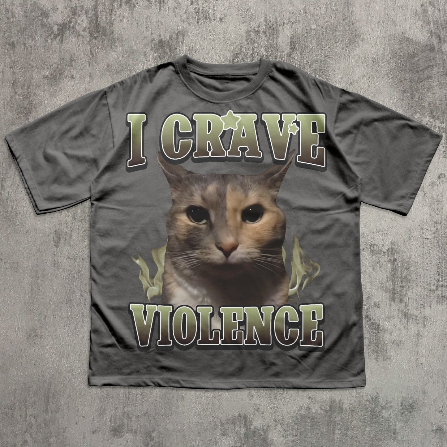i crave violence funny cat meme t-shirt