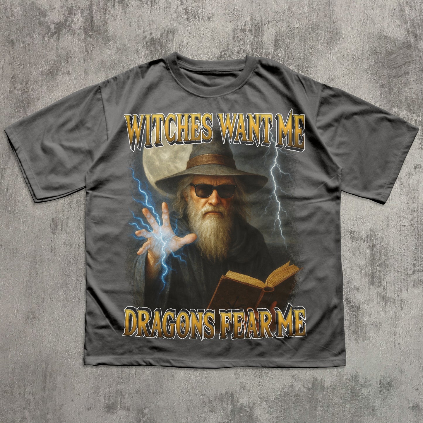 Witches Want Me Dragons Fear Me Funny Dark Fantasy Wizard T-shirt, 90s Retro Dragon Shirt