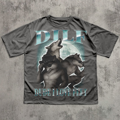 Dilf Dude I Love Feet Funny Meme T-shirt, Silly Shirt