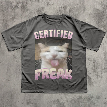 Certified Freak Funny Cat Meme T-shirt
