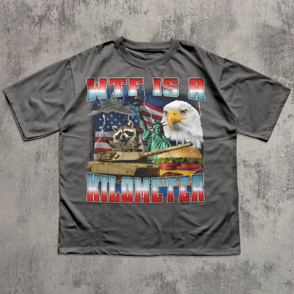 WTF Is A Kilometer Funny T-shirt, American Shirt, 90s Retro Bootleg Shirts, Vintage Graphic Tee
