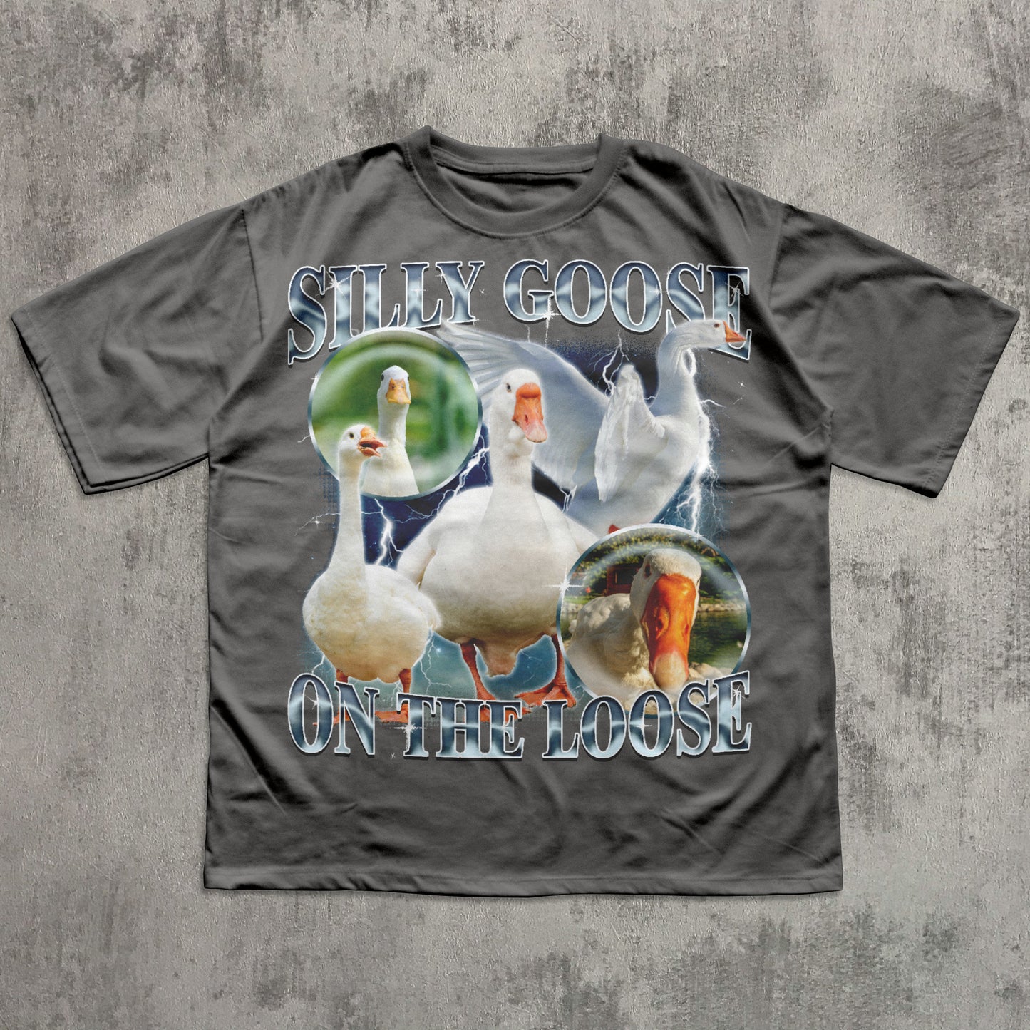 Silly Goose On The Loose Funny Meme T-shirt, Goose Lover Shirt, 90s Retro Bootleg Tshirt