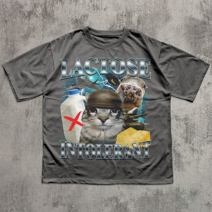Lactose Intolerant Funny Cat Meme T-shirt, Lactose Shirt, Stupid Gifts, Silly Cats Tee, Weird Tshirt
