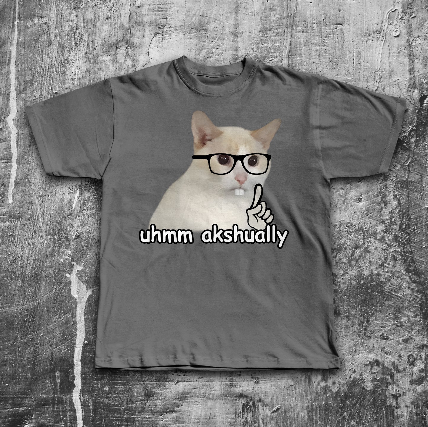 Umm Actually Funny Nerd Cat Meme T-shirt