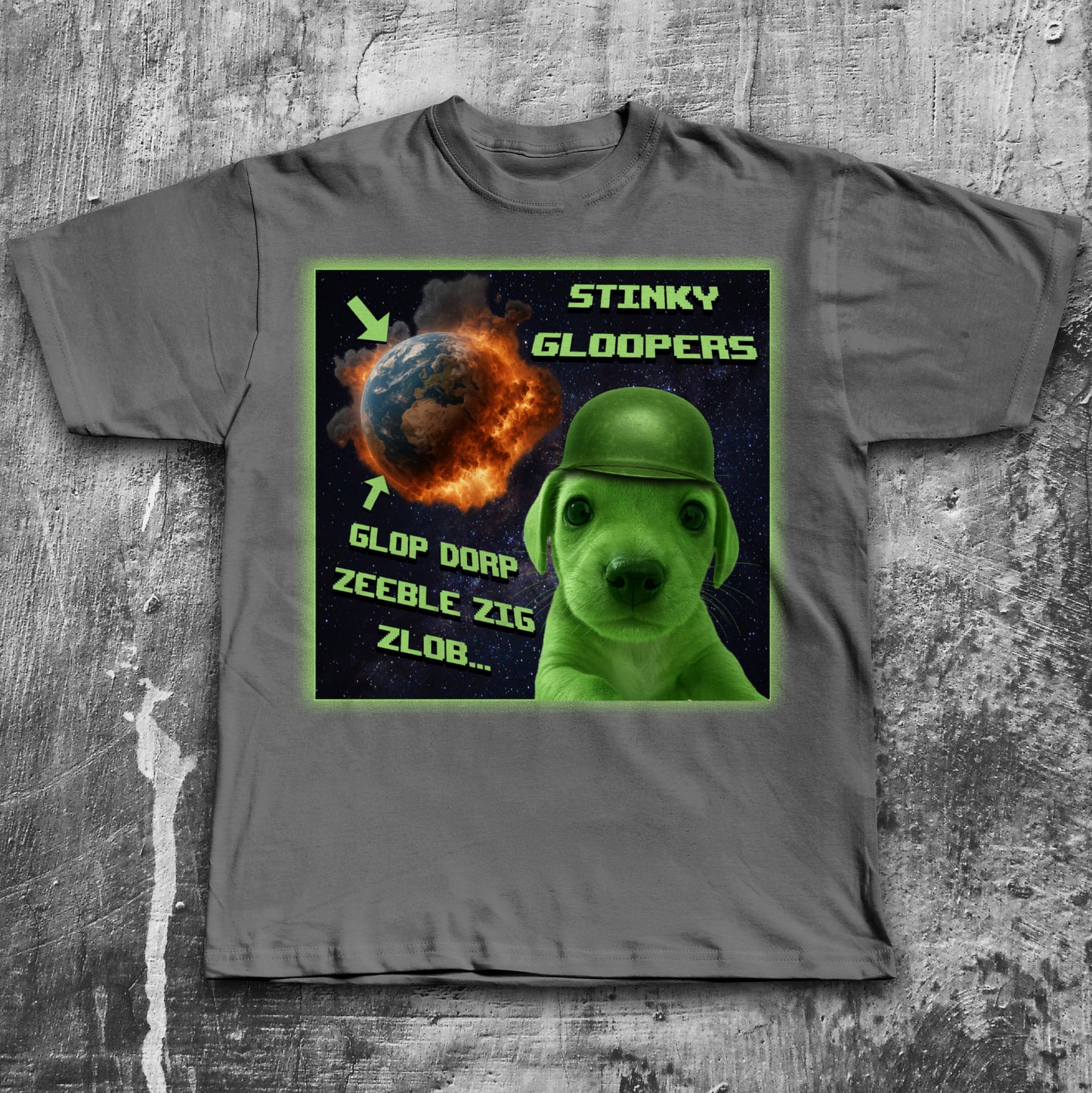 Funny Alien Dog Meme T-shirt, Dogs Lover Gift, Silly T-shirt, Glerp Glorp Tshirt