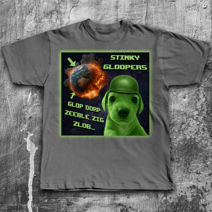 Funny Alien Dog Meme T-shirt, Dogs Lover Gift, Silly T-shirt, Glerp Glorp Tshirt