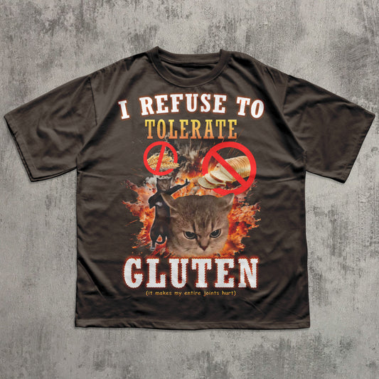 Gluten Intolerant Funny Cat Meme T-shirt