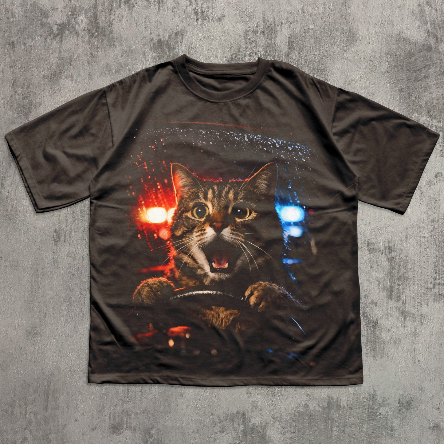 Funny Cat Police Chase T-shirt