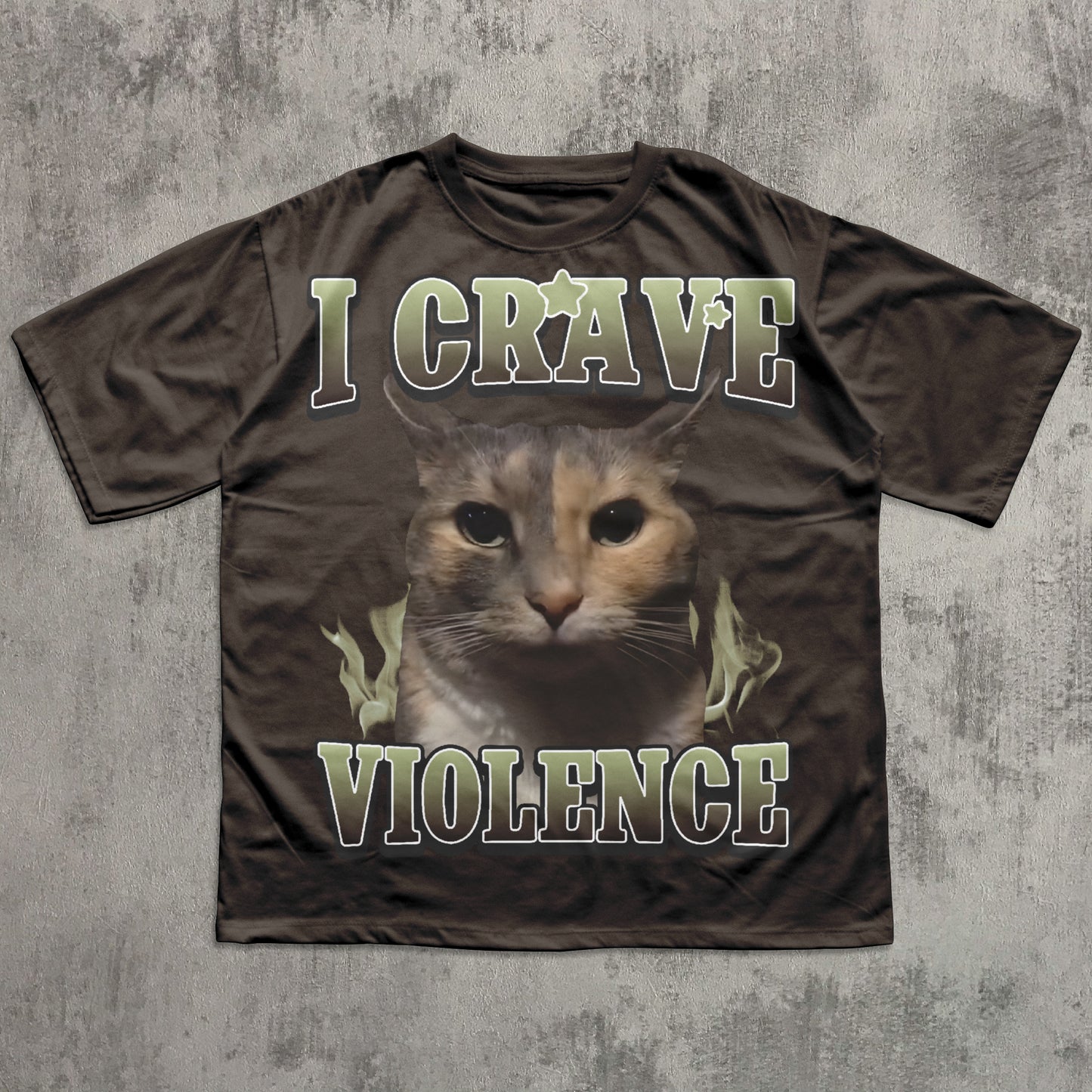 i crave violence funny cat meme t-shirt