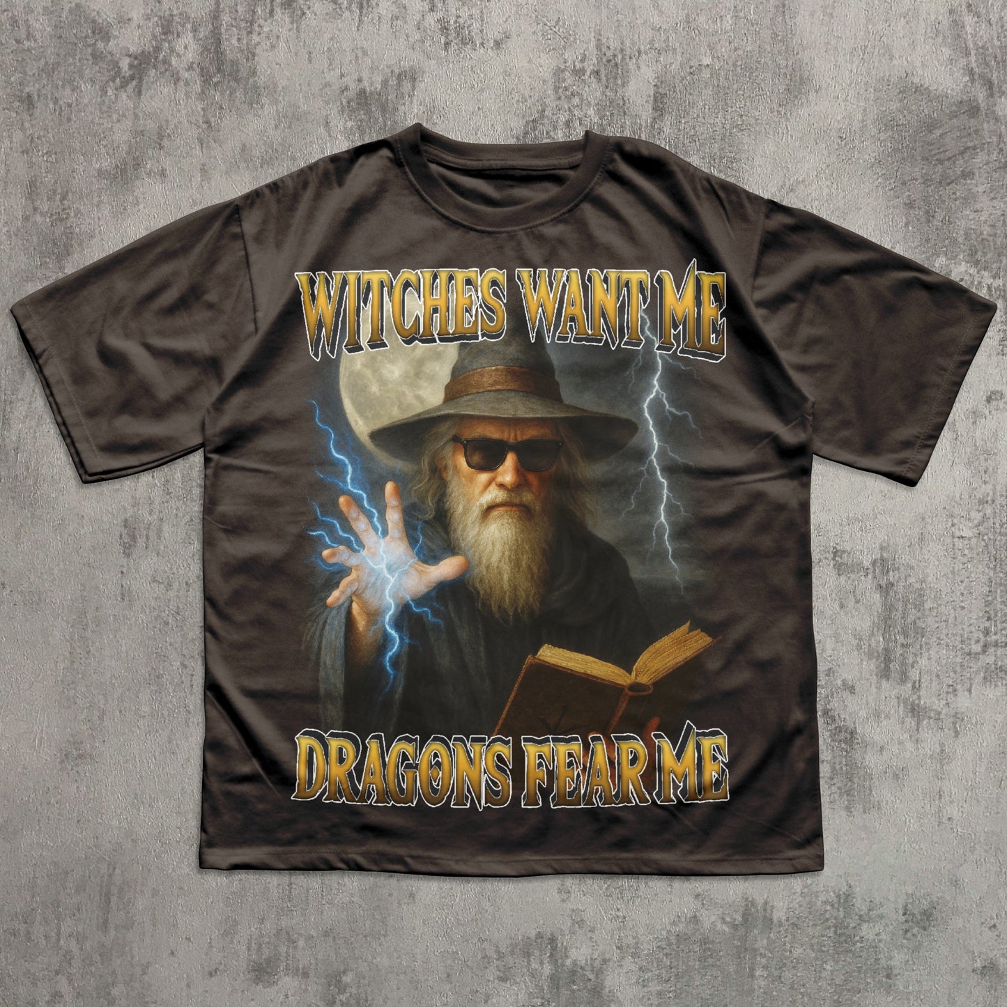 Witches Want Me Dragons Fear Me Funny Dark Fantasy Wizard T-shirt, 90s Retro Dragon Shirt