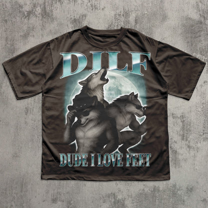 Dilf Dude I Love Feet Funny Meme T-shirt, Silly Shirt