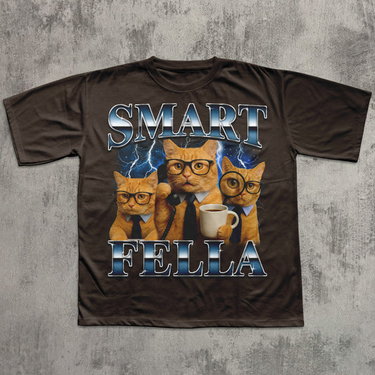 Smart Fella Funny Cat Meme T-shirt