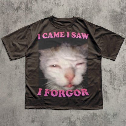I came I saw I Forgor Funny Cat Meme T-shirt, Silly Cats Shirt, Stupid Shirts