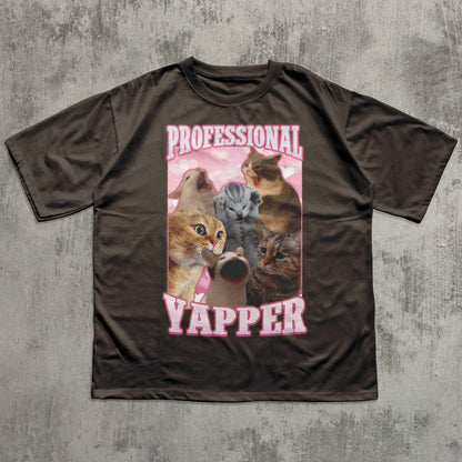 Professional Yapper Funny Cat Meme T-shirt