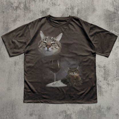 Funny Cat Elbow on table Meme T-shirt