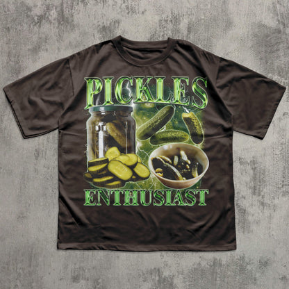Pickles Enthusiast Funny Vintage 90s Retro T-shirt, Dill Pickle Lover Shirt, Bootleg Style Tshirt, Weird Shirts