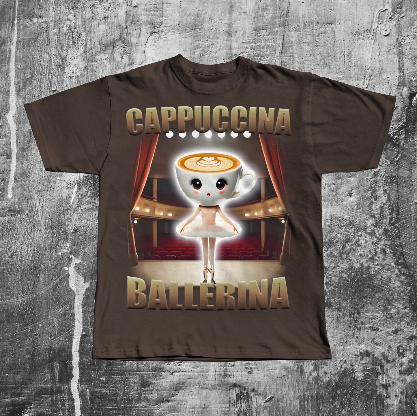 Cappuccina Ballerina Funny Italian Brainrot Meme T-shirt