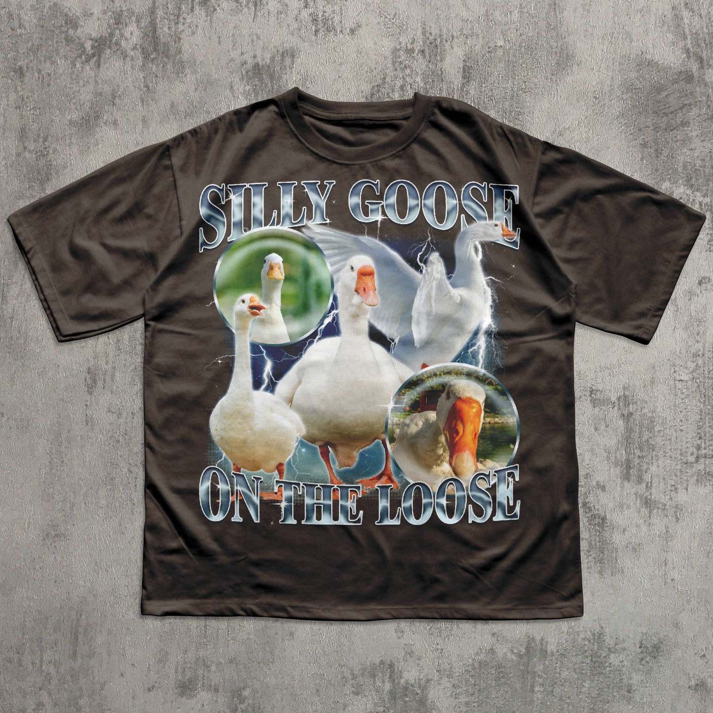Silly Goose On The Loose Funny Meme T-shirt, Goose Lover Shirt, 90s Retro Bootleg Tshirt