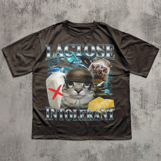 Lactose Intolerant Funny Cat Meme T-shirt, Lactose Shirt, Stupid Gifts, Silly Cats Tee, Weird Tshirt