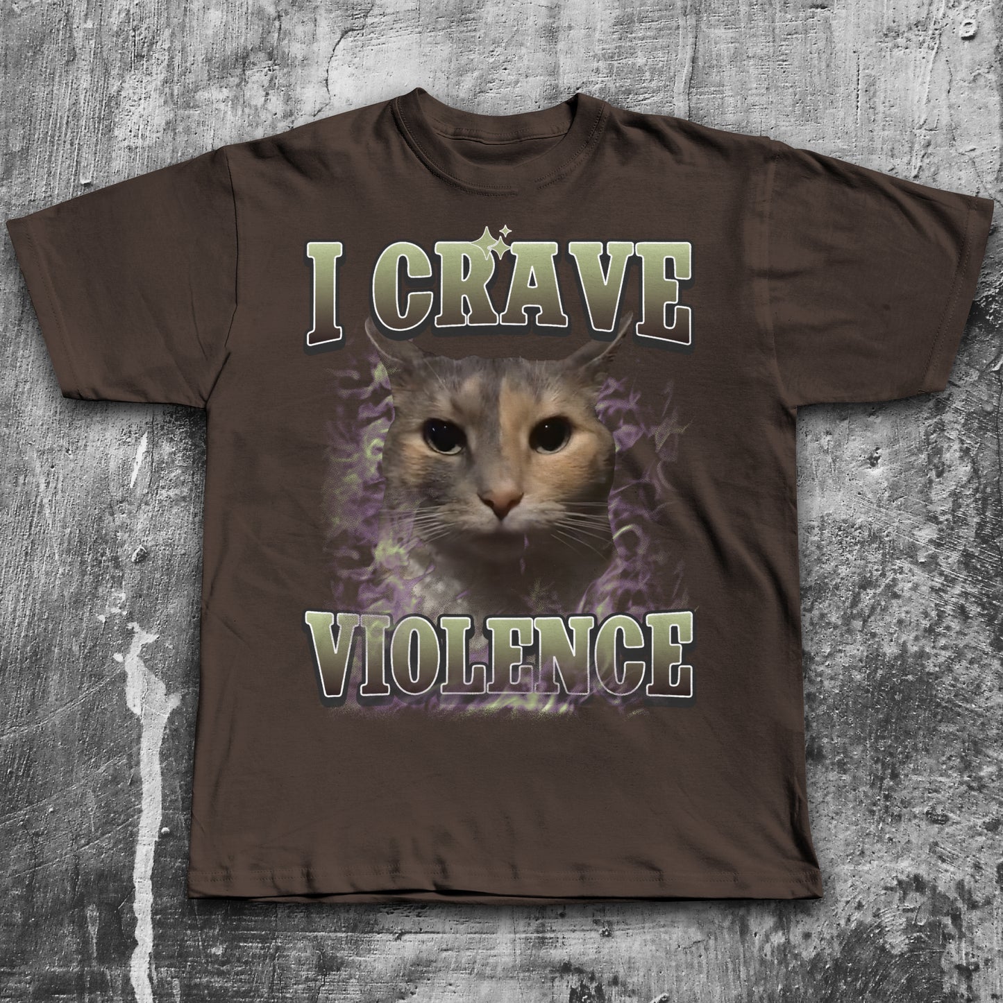 I crave Violence Funny Cat Meme T-shirt